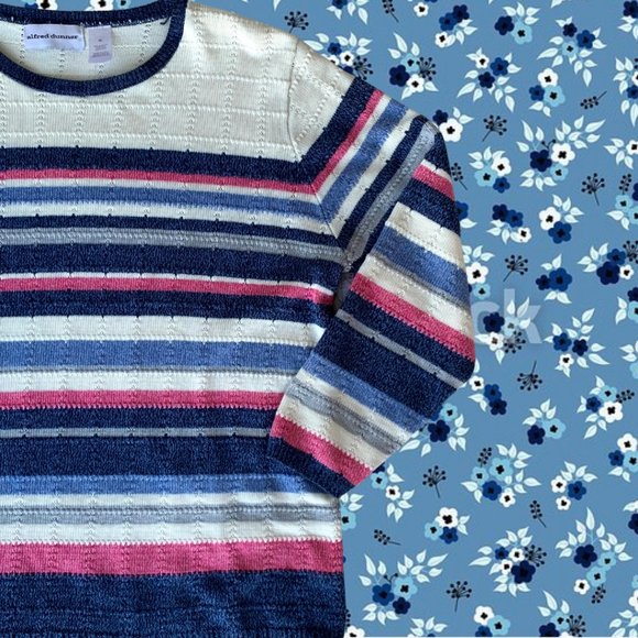 Vtg 90s y2k pastel striped grandma sweater - Picture 4 of 10